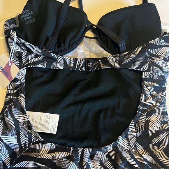 Prana 34d swimsuit BNWT PRANA W'S MARINA ONE PIECE black springtime - Picture 4 of 7